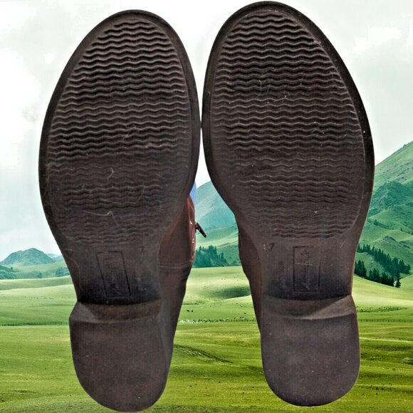 American Eagle Boots Womens Size 7 Ankle Brown Beaded Studs Faux Leather Boots - Picture 3 of 14